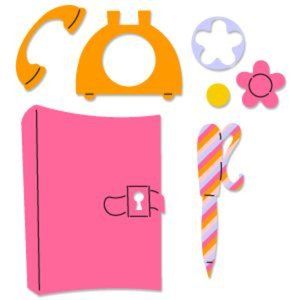 Sizzix Originals die, Telephone & Diary
